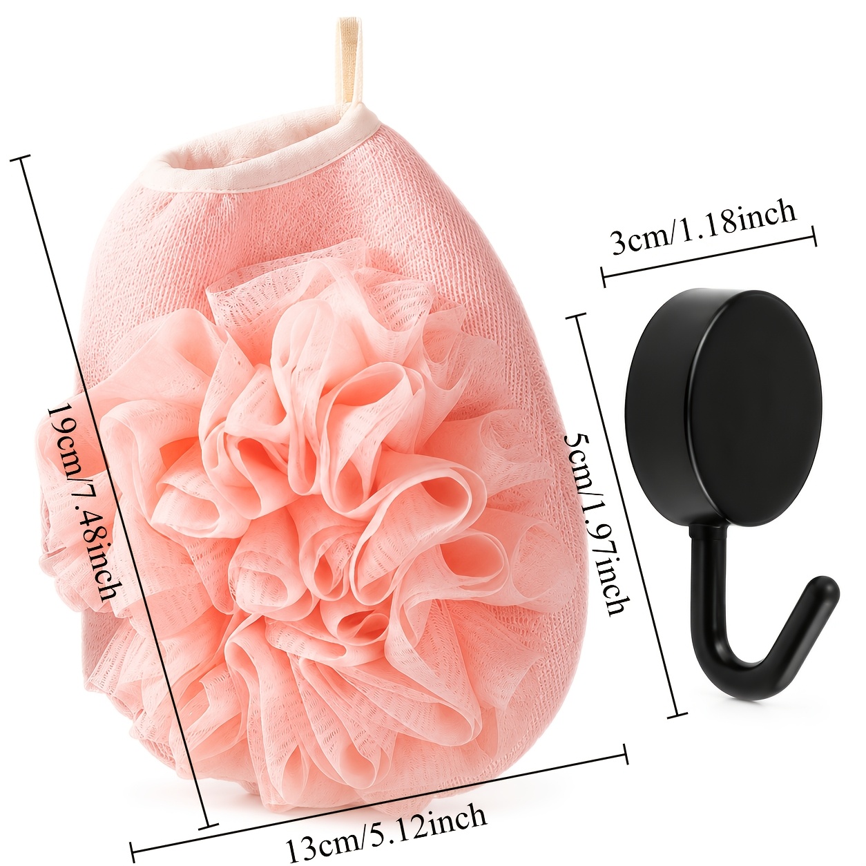 2pcs Bath Scrub Care Set with Bath Flower and Hook